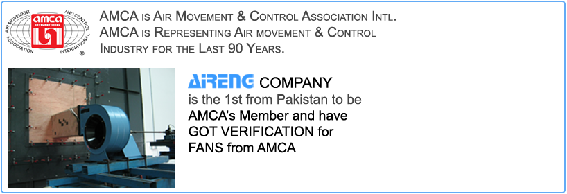Aireng Company is the First AMCA Certified Industrial Fan Manufacturers In Pakistan